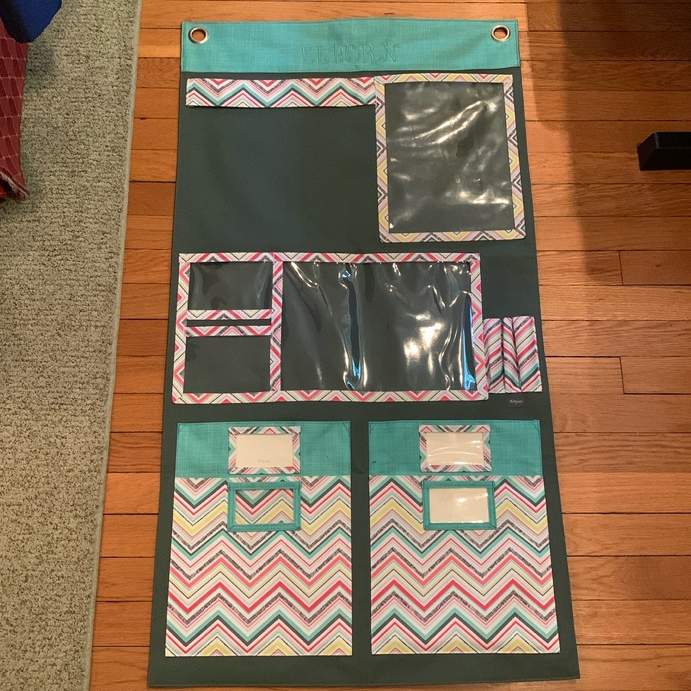 Thirty-One Wall Organizer. Embroidered at the top “Elburn”